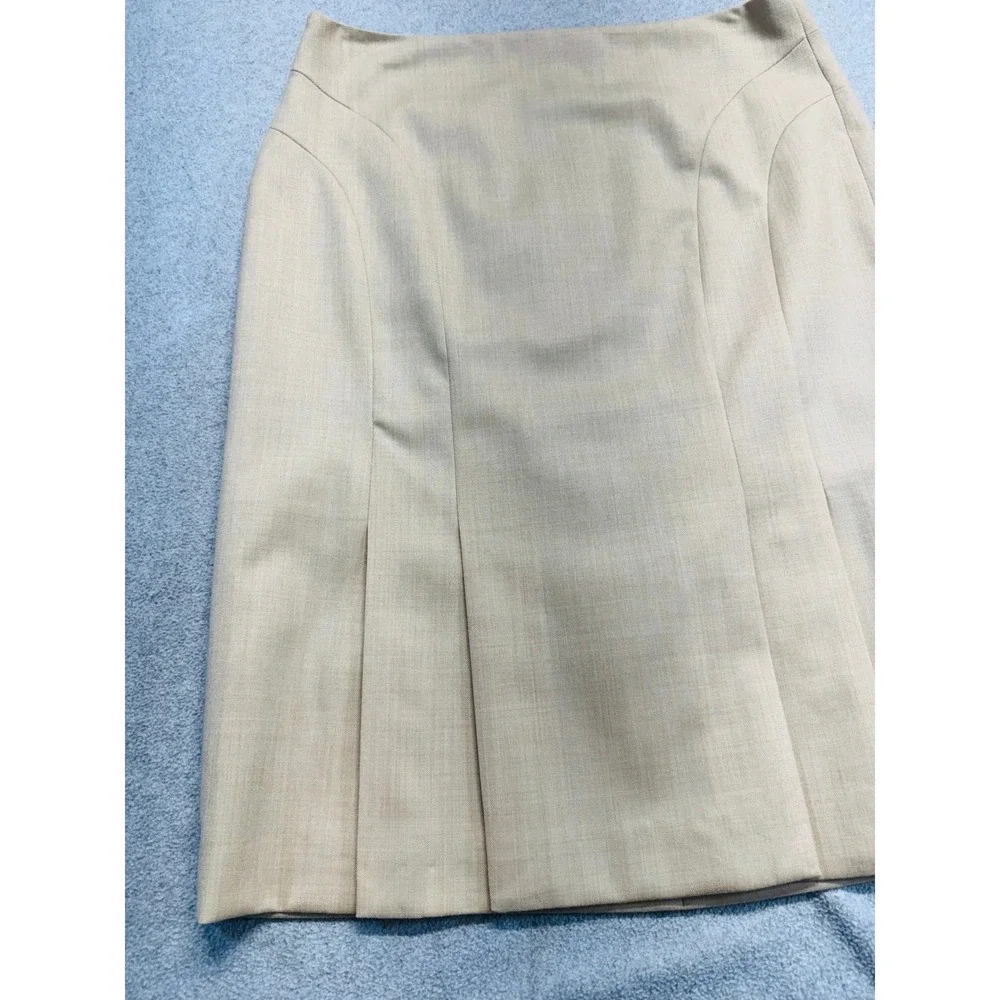 Ann Taylor LOFT Women 6 Tan A-Line Career Skirt Knee Length Lined Office Classic